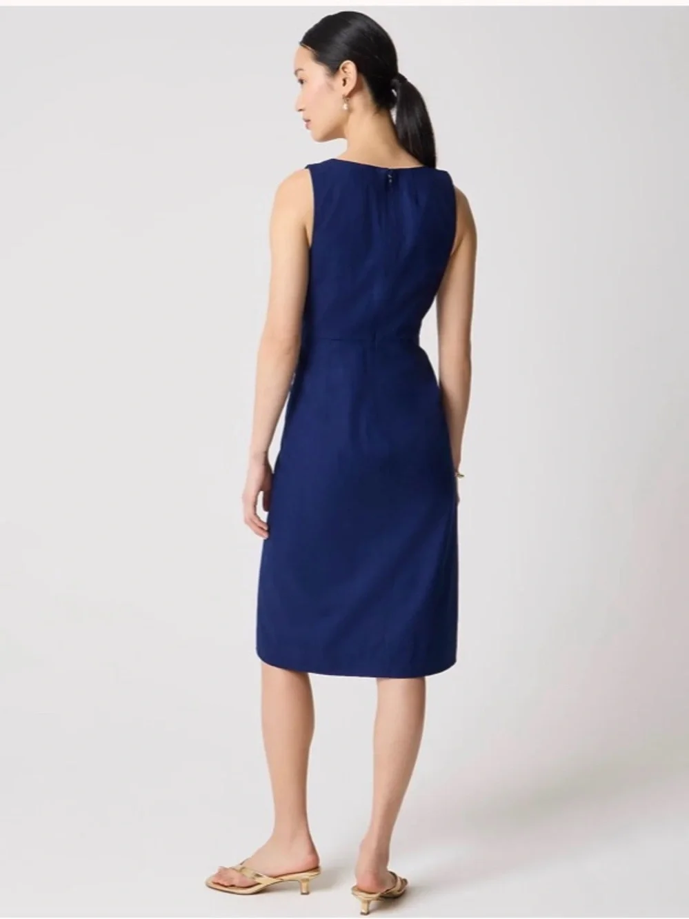J.Crew Linen-Cotton Blend Button-Front Midi Dress. Original retail price $148.